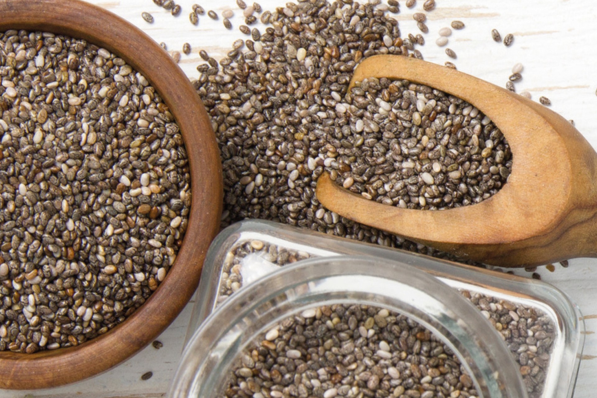 organic chia seeds - vegetal source of omega 3 - fibers